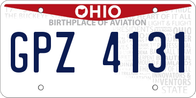 OH license plate GPZ4131