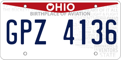 OH license plate GPZ4136