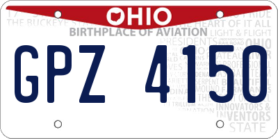 OH license plate GPZ4150