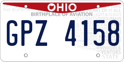 OH license plate GPZ4158