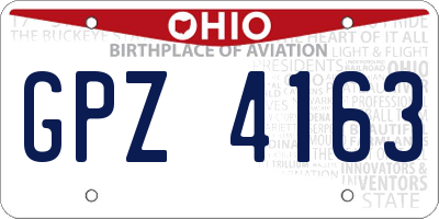 OH license plate GPZ4163