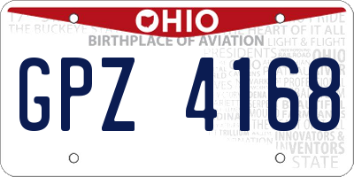 OH license plate GPZ4168