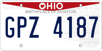 OH license plate GPZ4187