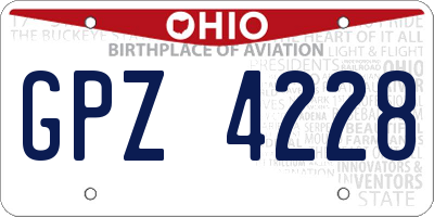 OH license plate GPZ4228