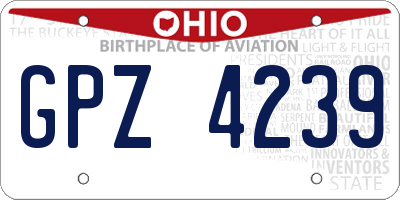 OH license plate GPZ4239