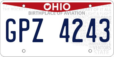 OH license plate GPZ4243