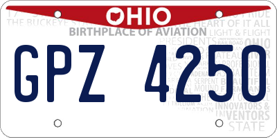 OH license plate GPZ4250