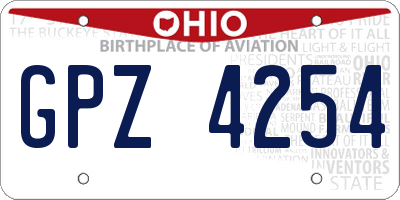 OH license plate GPZ4254