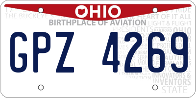 OH license plate GPZ4269
