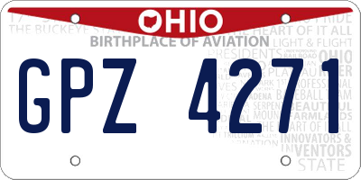 OH license plate GPZ4271