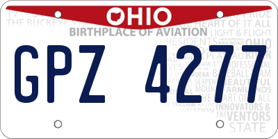 OH license plate GPZ4277