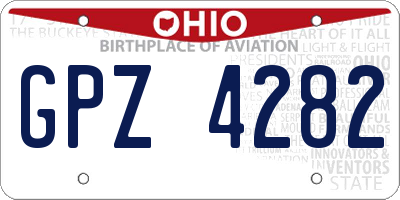 OH license plate GPZ4282