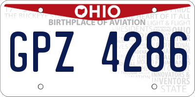 OH license plate GPZ4286