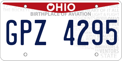OH license plate GPZ4295