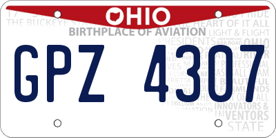 OH license plate GPZ4307