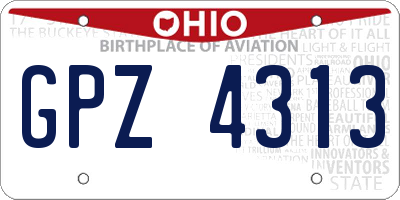 OH license plate GPZ4313