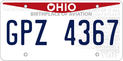 OH license plate GPZ4367