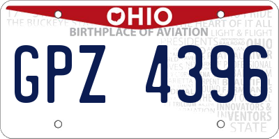 OH license plate GPZ4396