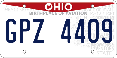 OH license plate GPZ4409