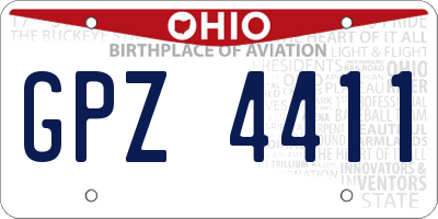 OH license plate GPZ4411