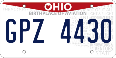 OH license plate GPZ4430