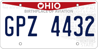OH license plate GPZ4432