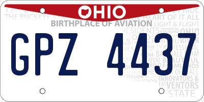OH license plate GPZ4437