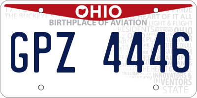 OH license plate GPZ4446