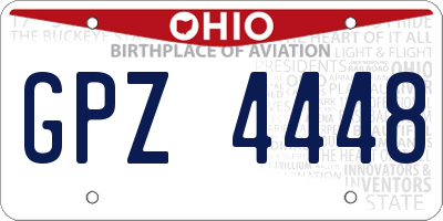 OH license plate GPZ4448