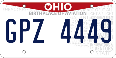 OH license plate GPZ4449