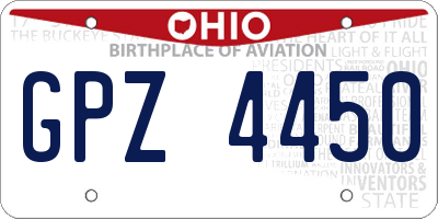 OH license plate GPZ4450