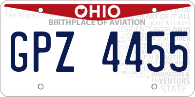 OH license plate GPZ4455