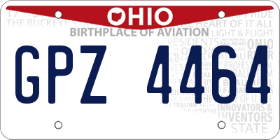 OH license plate GPZ4464