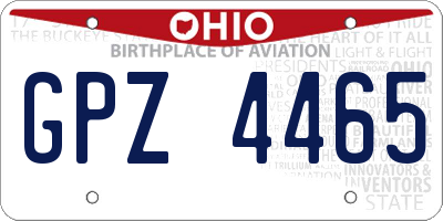 OH license plate GPZ4465