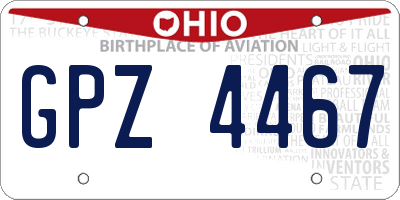 OH license plate GPZ4467