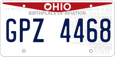 OH license plate GPZ4468