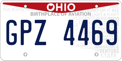 OH license plate GPZ4469