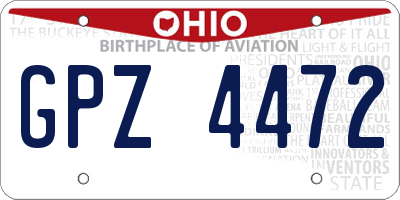 OH license plate GPZ4472