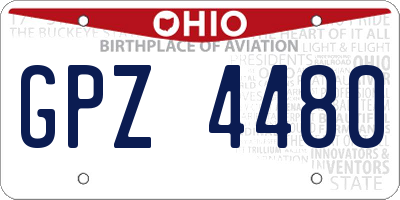 OH license plate GPZ4480
