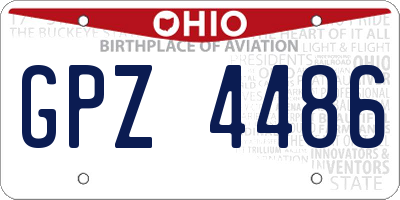 OH license plate GPZ4486