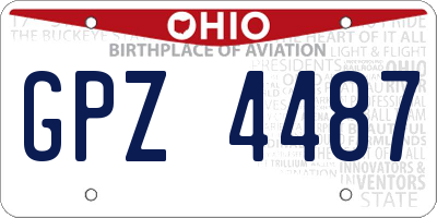 OH license plate GPZ4487
