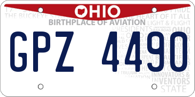OH license plate GPZ4490