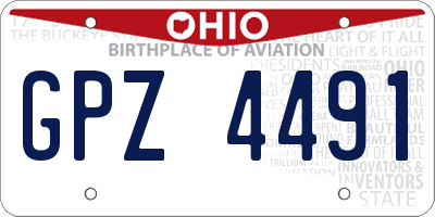 OH license plate GPZ4491