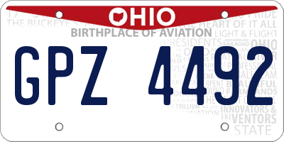 OH license plate GPZ4492