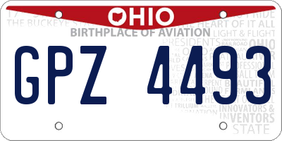 OH license plate GPZ4493