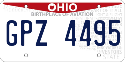 OH license plate GPZ4495