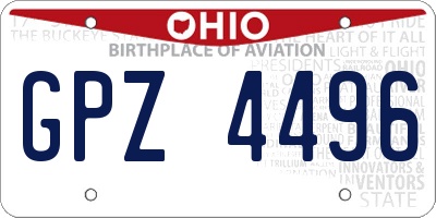 OH license plate GPZ4496