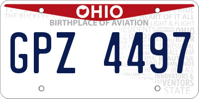 OH license plate GPZ4497