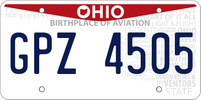OH license plate GPZ4505