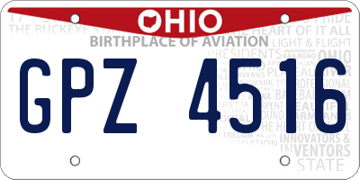 OH license plate GPZ4516